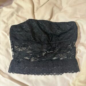 SHEIN Black Lace Tube Top